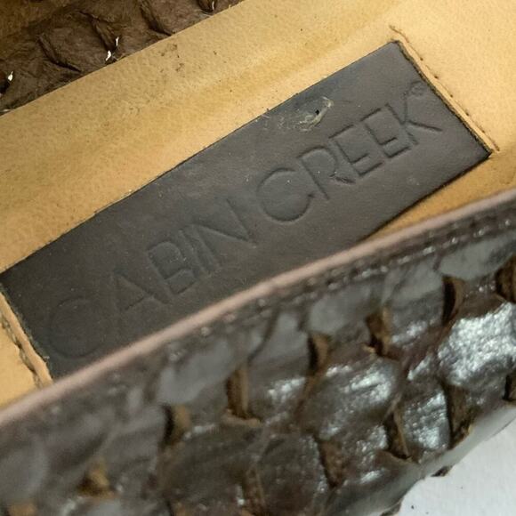 Cabin Creek Leather Womens Shoes Size 10M Woven Weave Made in Brazil Flat - Picture 10 of 12